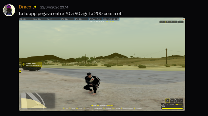 Cliente de 70-90 para 200 FPS